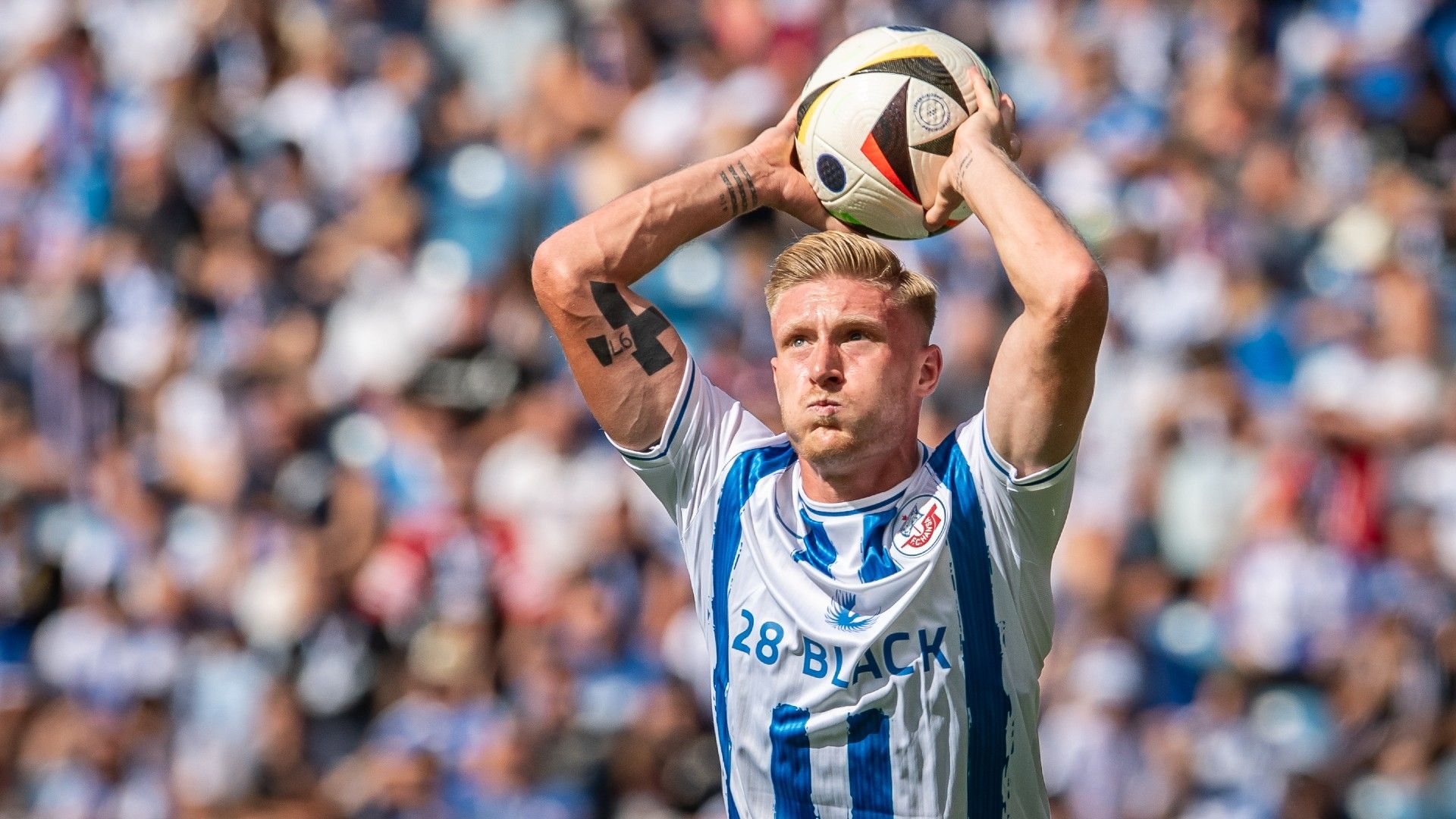 Kevin Schumacher of Hansa Rostock in action 