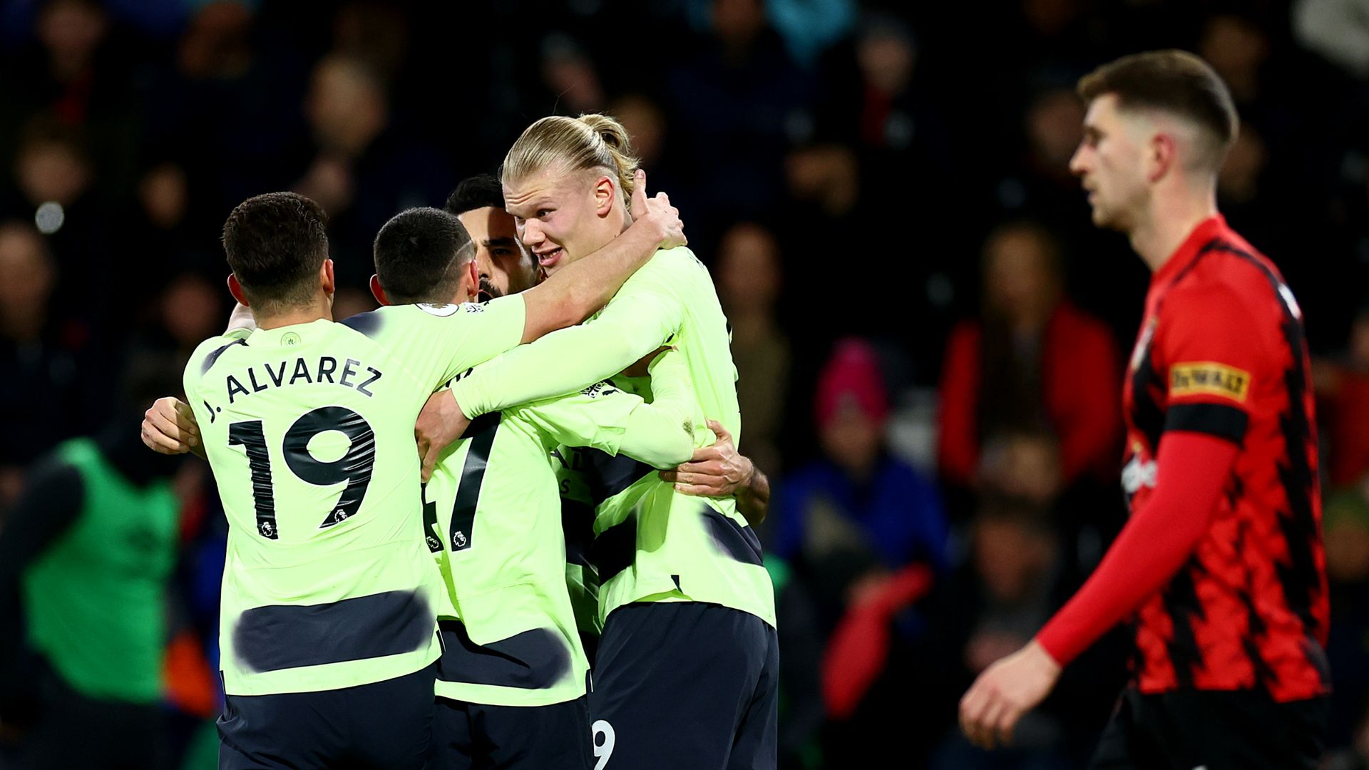Erling Haaland celebrate Manchester City Bournemouth