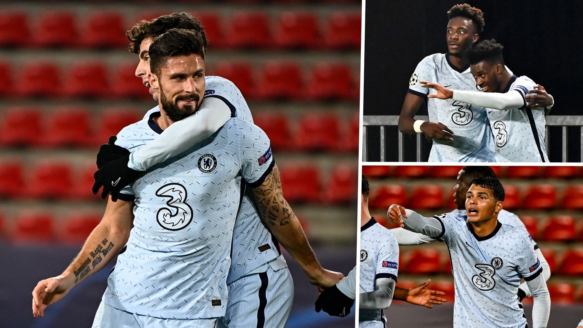 Olivier Giroud Callum Hudson-Odoi Thiago Silva Chelsea 2020-21 GFX