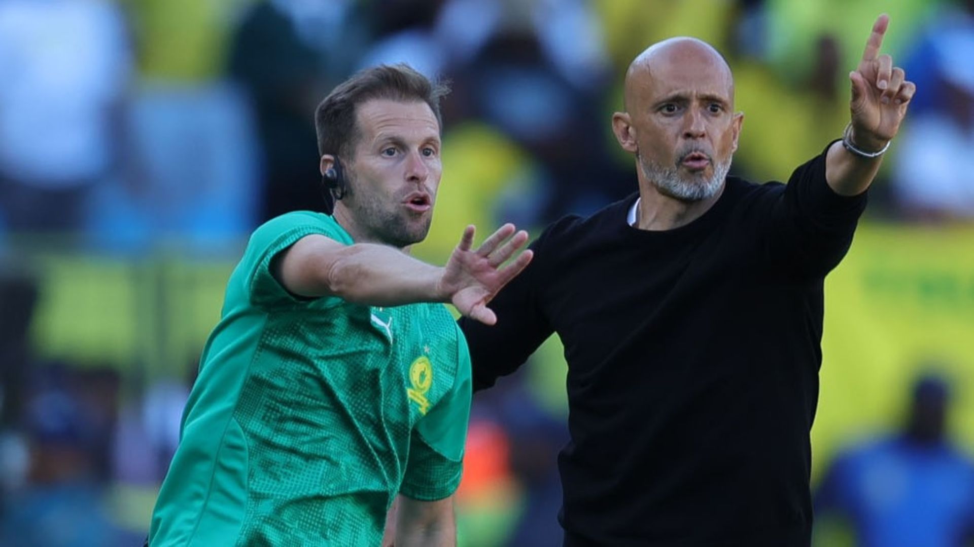 Miguel Cardoso and assistant coach Fabio Fernandes, Mamelodi Sundowns