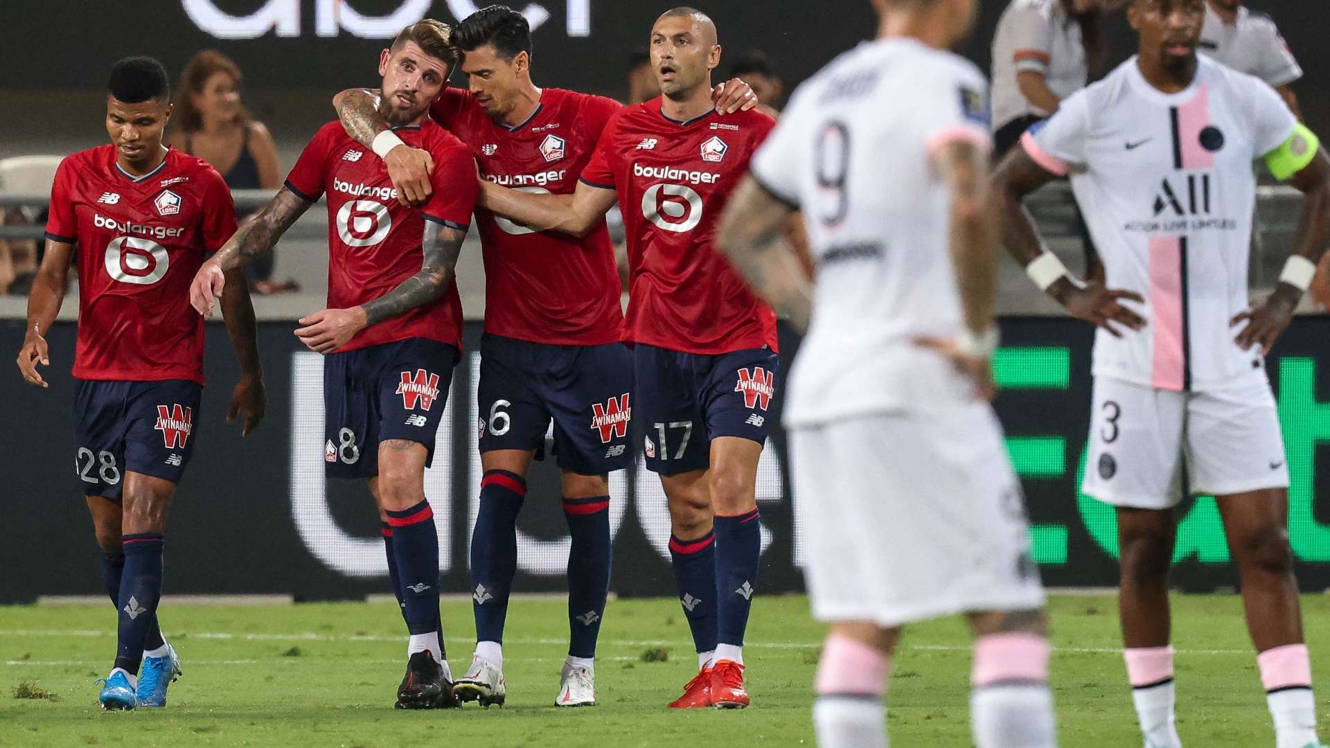 Lille PSG celebrating France Supercup