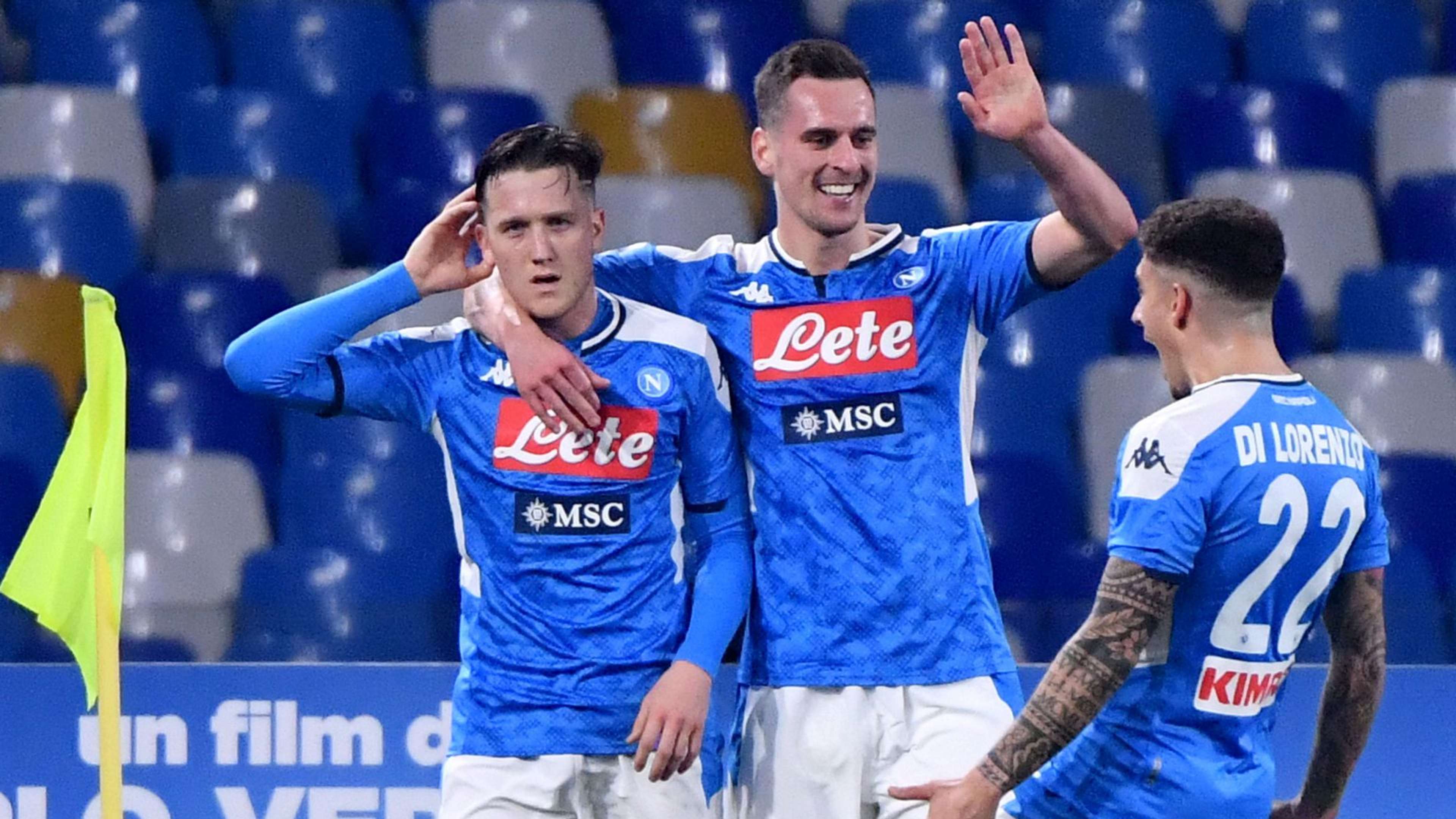 Napoli players celebrating Napoli Juventus Serie A