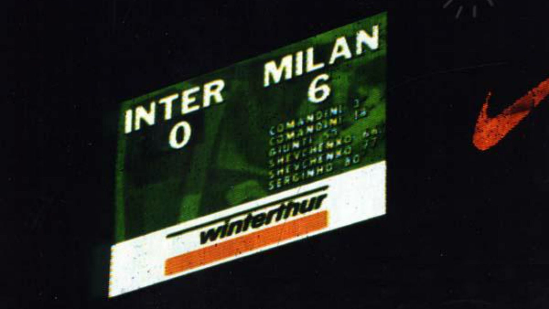 Inter-Milan 0-6 tabellone San Siro