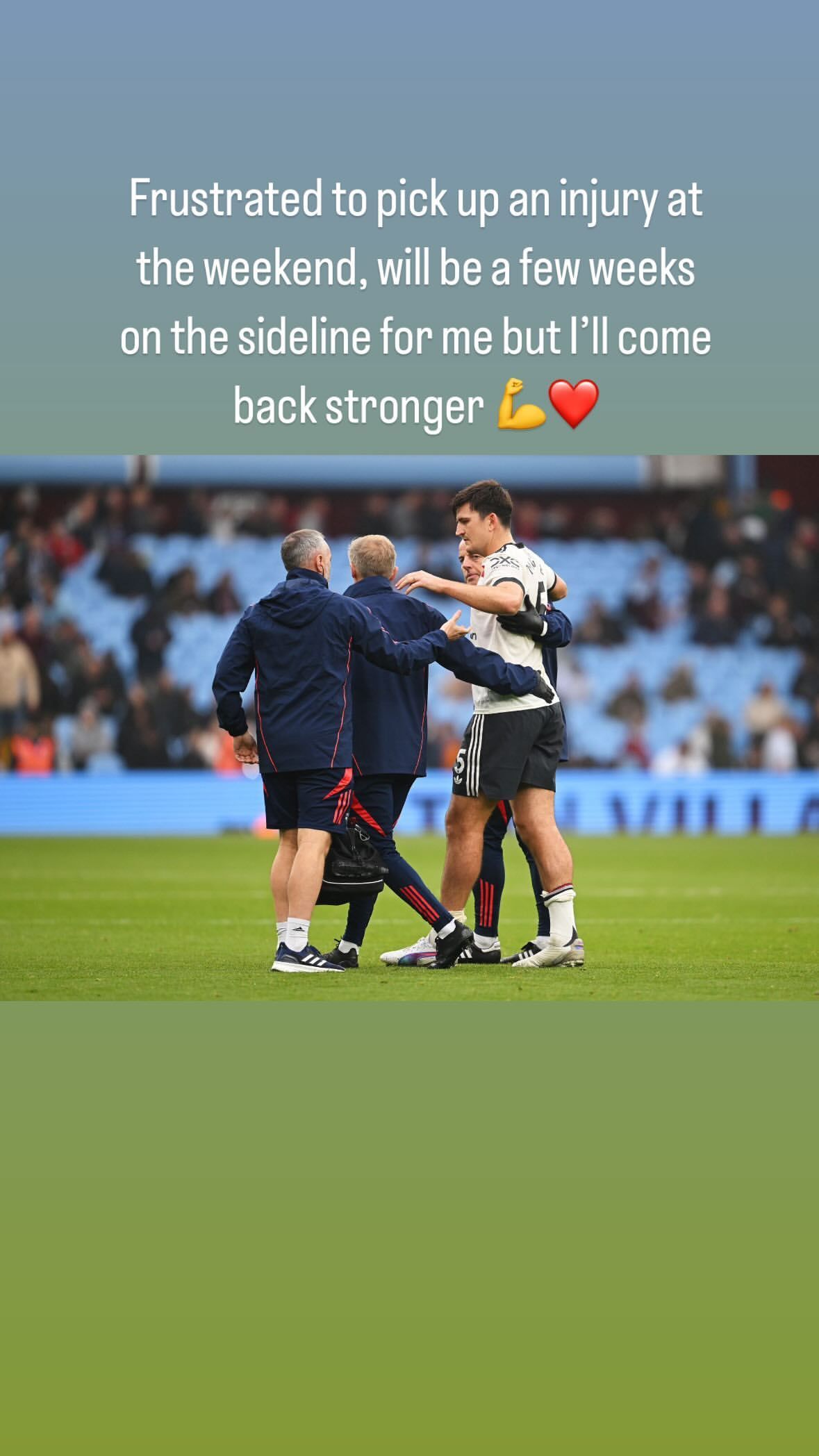 Harry Maguire Instagram story injury
