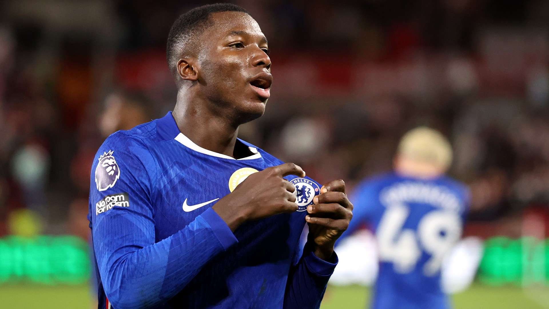 Moises Caicedo of Chelsea celebrates scoring