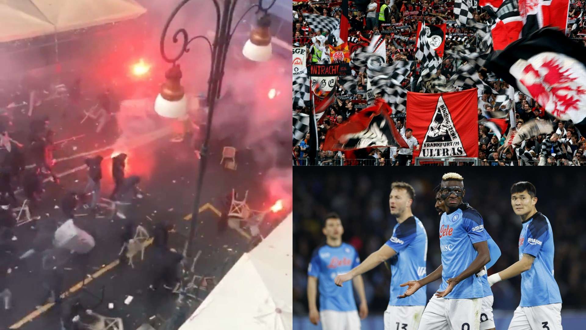 Napoli vs Frankfurt ultras clash split