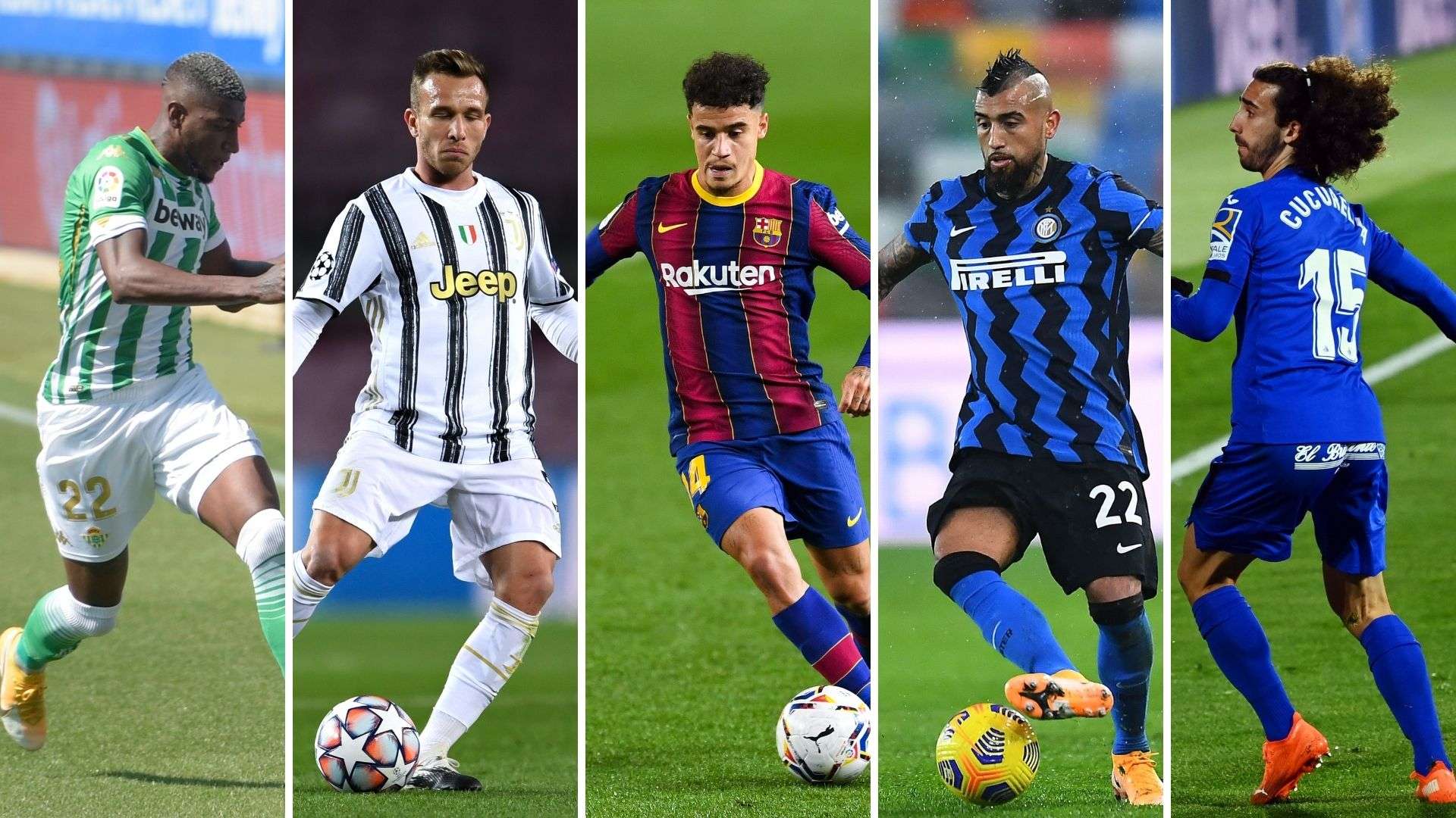 Emerson, Arthur, Coutinho, Arturo Vidal y Cucurella