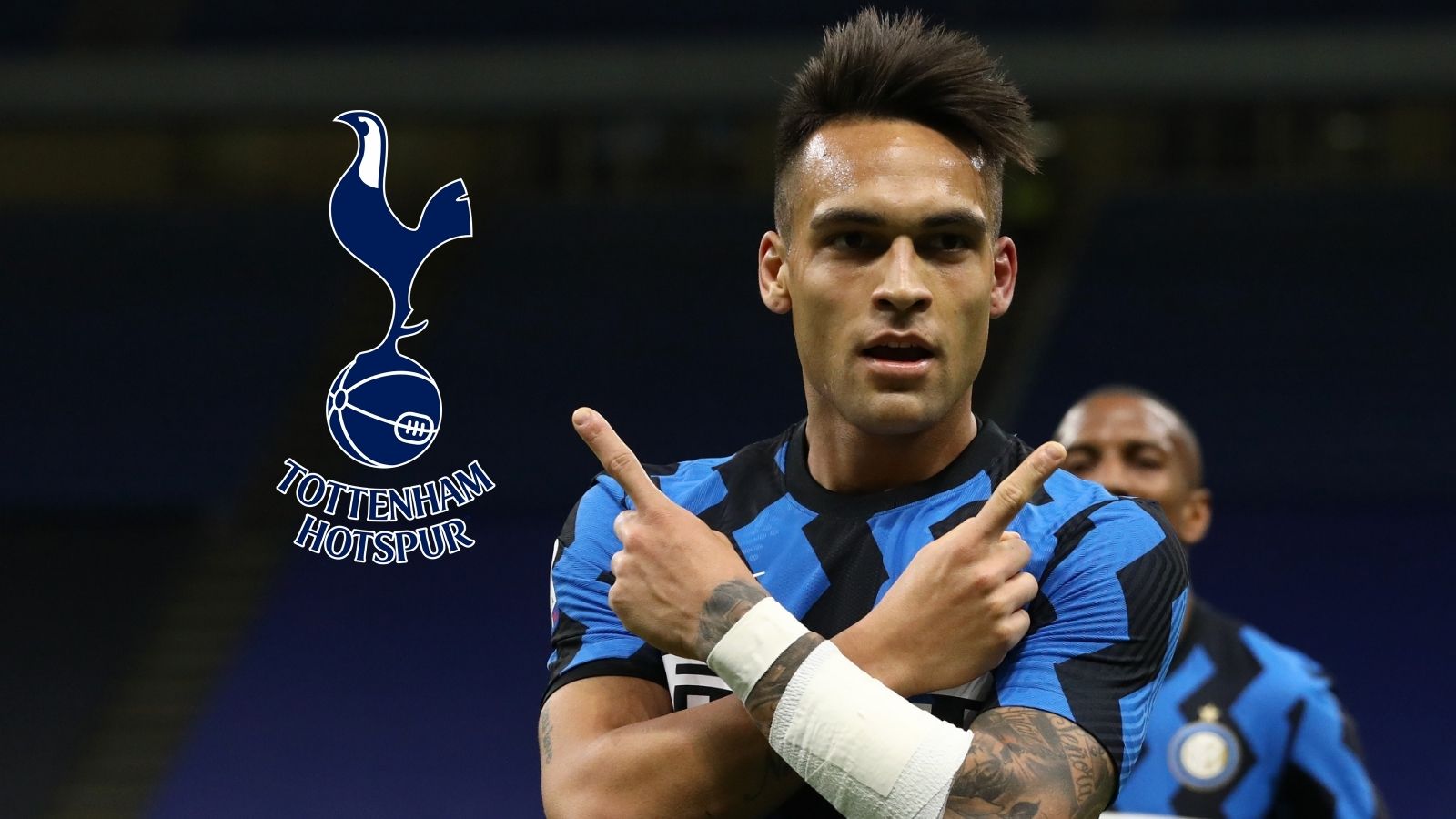 Lautaro Martinez, Inter, Tottenham badge