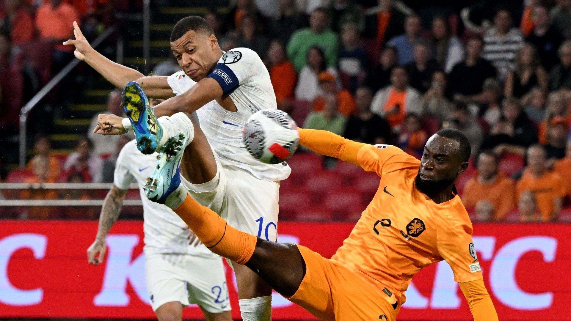 Kylian Mbappe France Lutsharel Geertruida Netherlands 2023