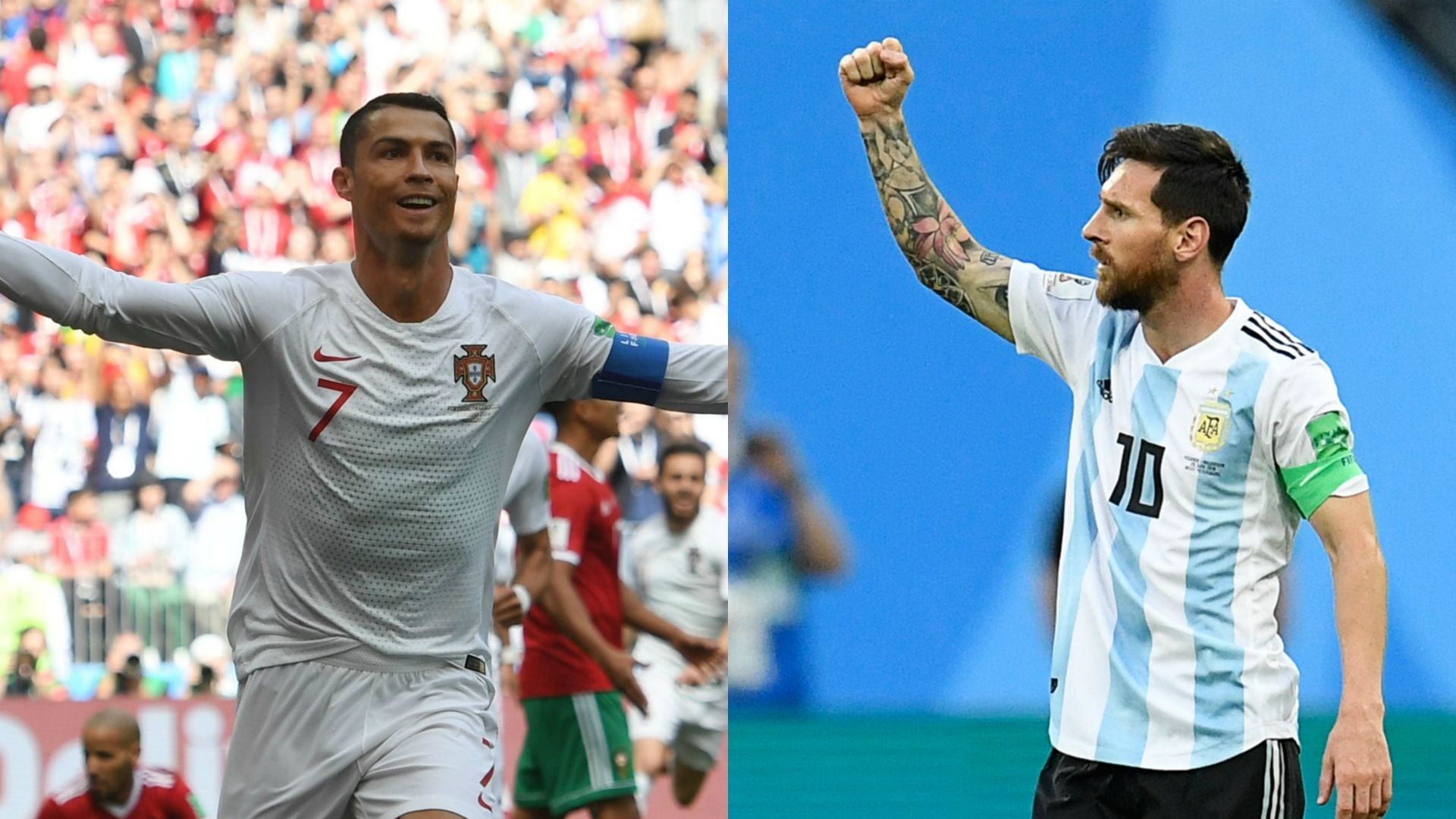 Cristiano Ronaldo Lionel Messi collage