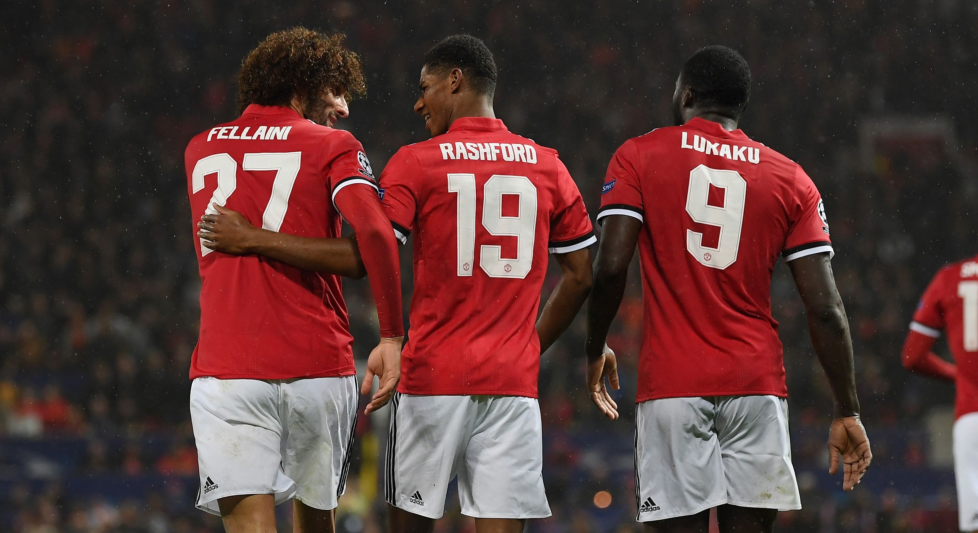 Marouane Fellaini Marcus Rashford Romelu Lukaku Manchester United Basel