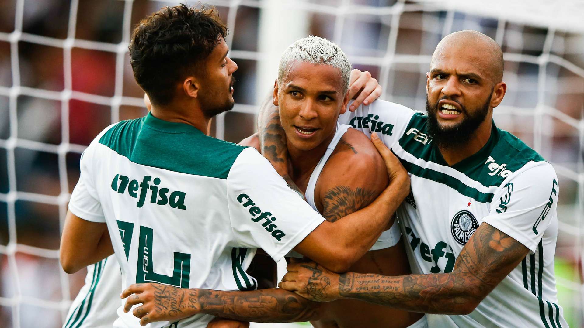 Deyverson, Felipe Melo e Gustavo Scarpa - Palmeiras x Vasco - 25/11/2018