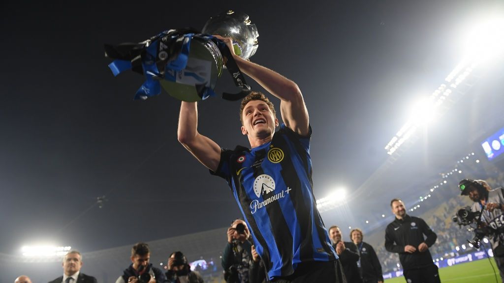 Benjamin Pavard of Inter after Supercoppa Italiana 2023 win