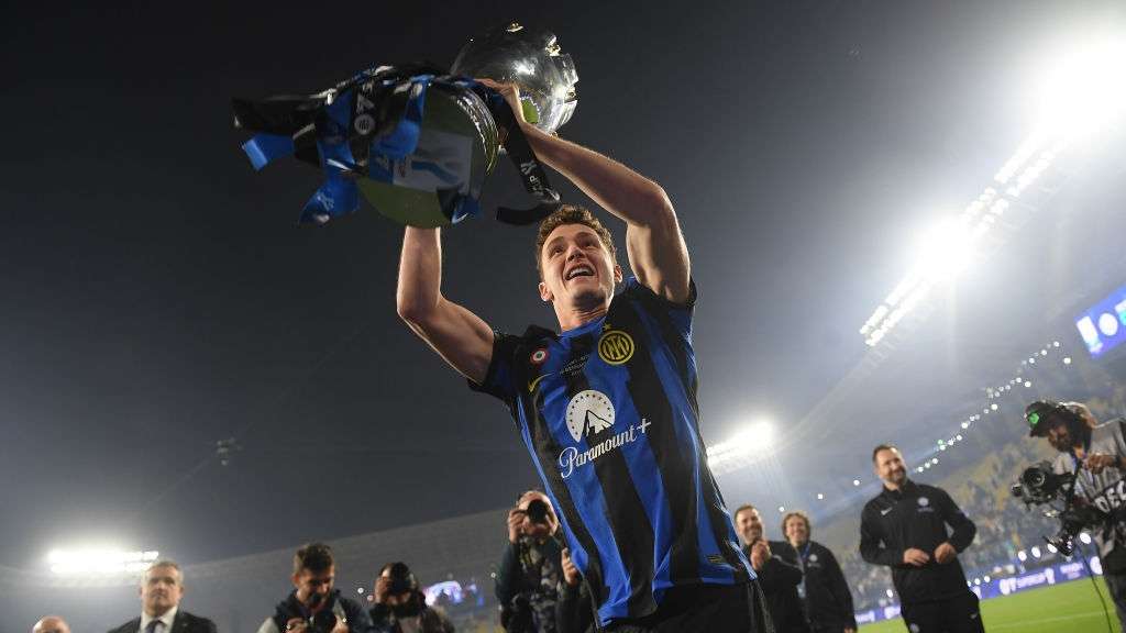 Benjamin Pavard of Inter after Supercoppa Italiana 2023 win