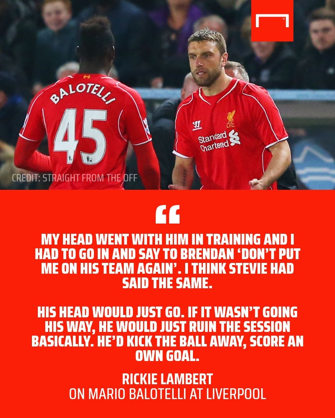 Rickie Lambert Mario Balotelli Liverpool