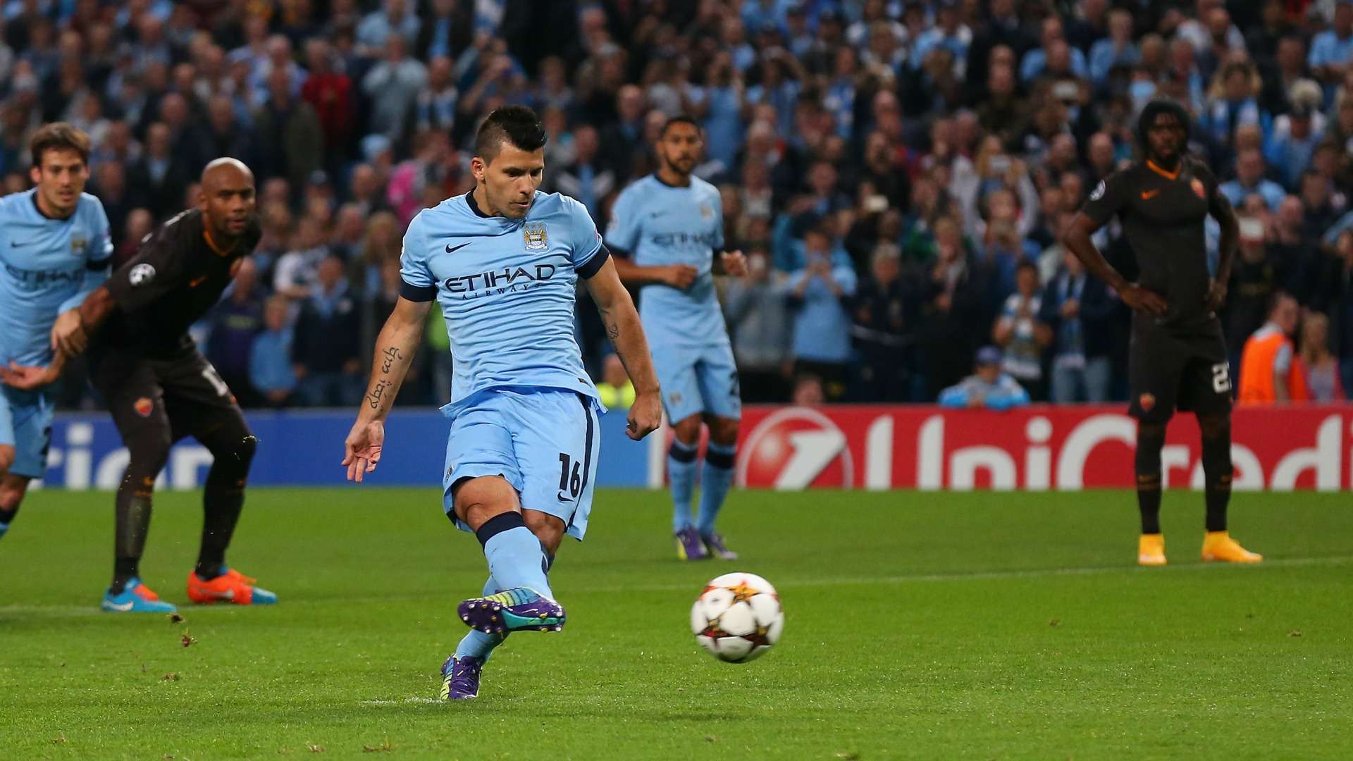 Sergio Aguero Manchester City Roma