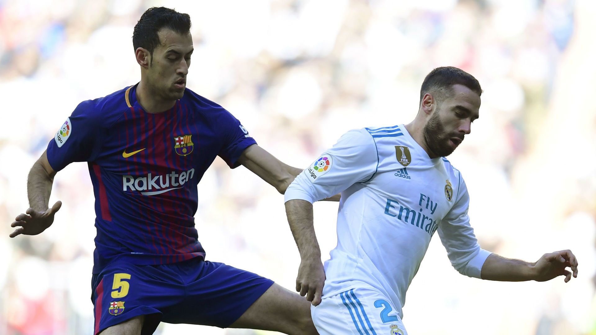 Sergio Busquets Barcelona Dani Carvajal Real Madrid