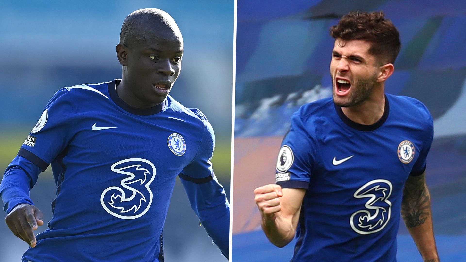 N'Golo  Kante and Christian Pulisic split main