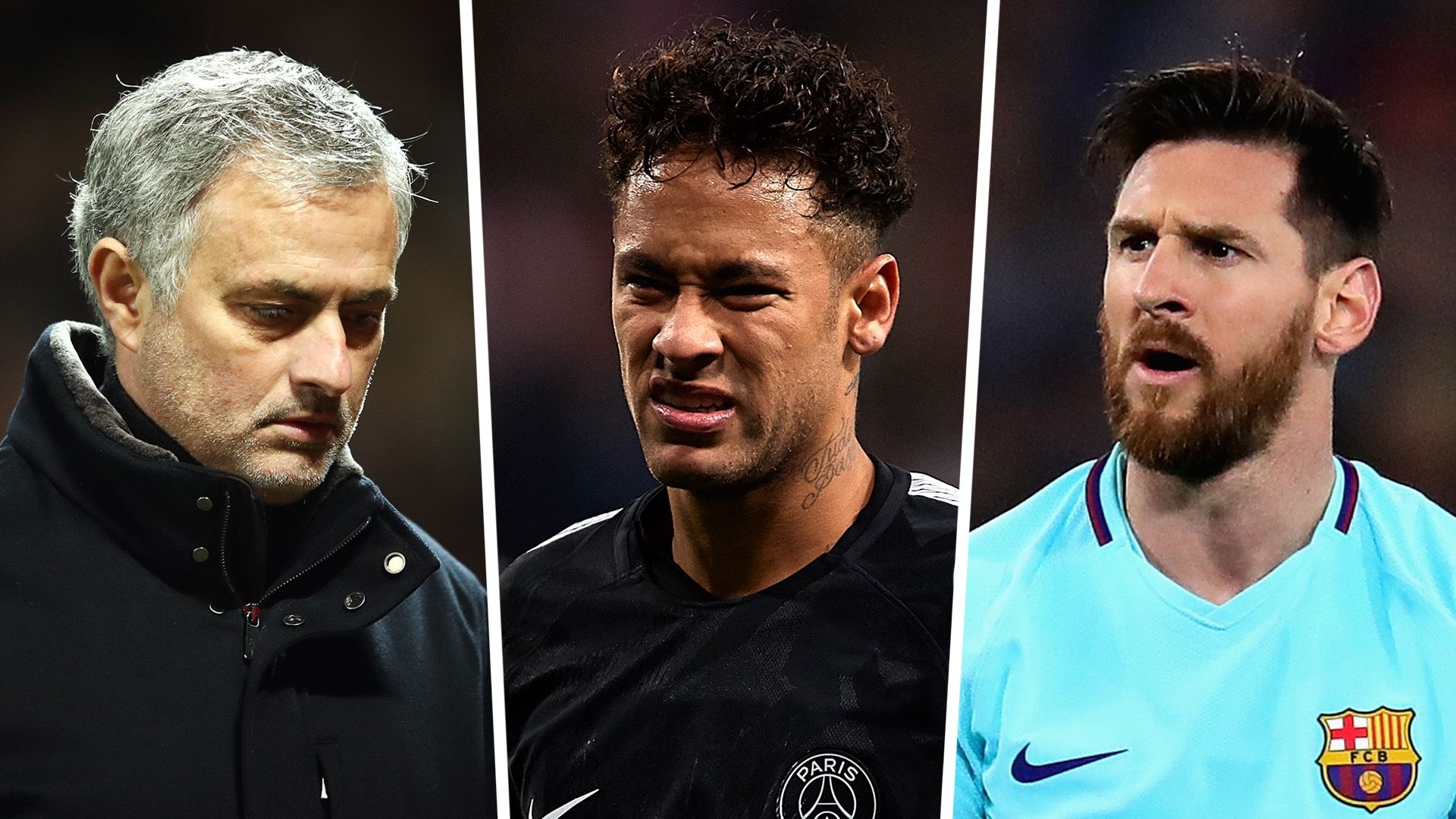 Jose Mourinho Neymar Lionel Messi GFX