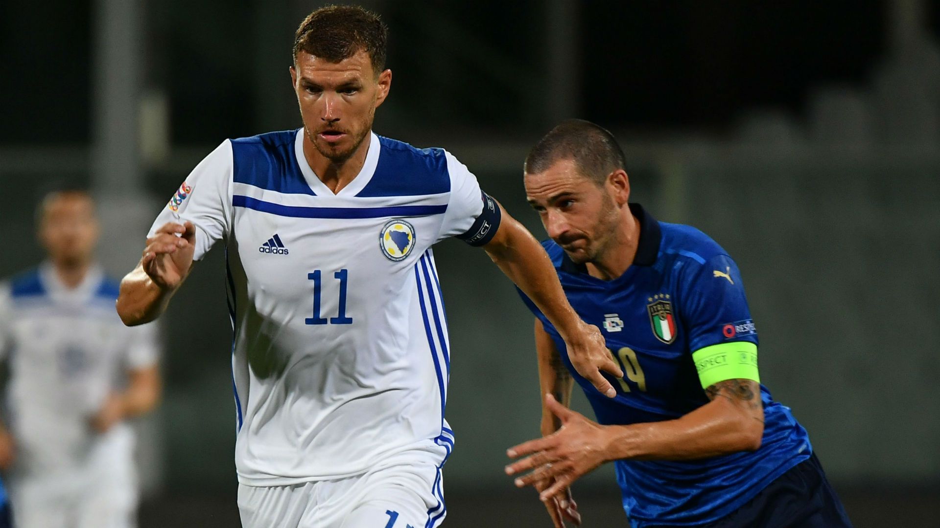 Dzeko Bonucci Italy Bosnia Nations League