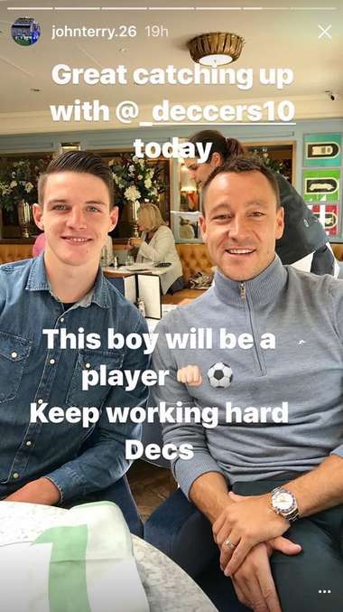 Declan Rice John Terry Instagram Story
