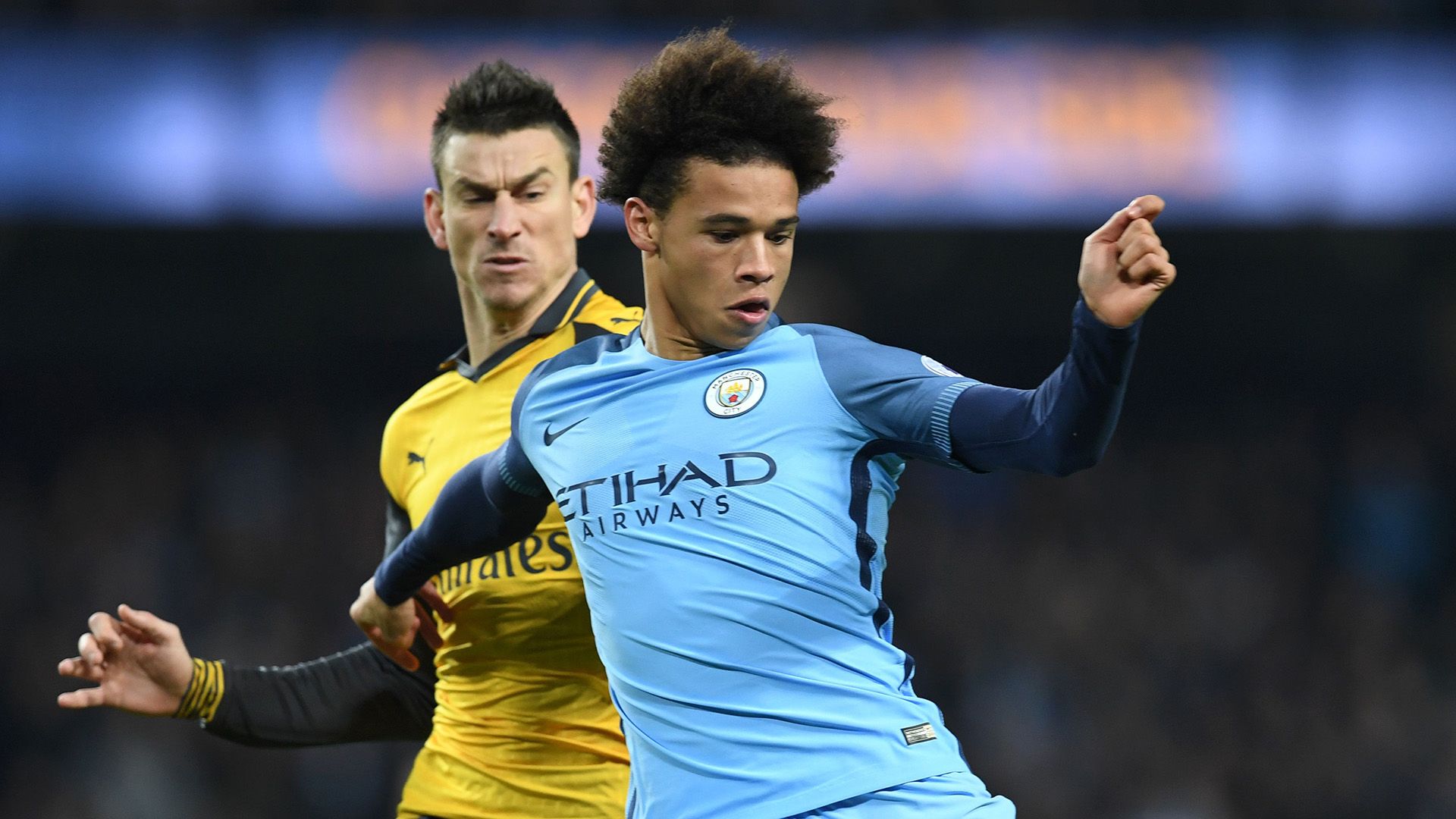 Leroy Sane Laurent Koscielny Manchester City Arsenal