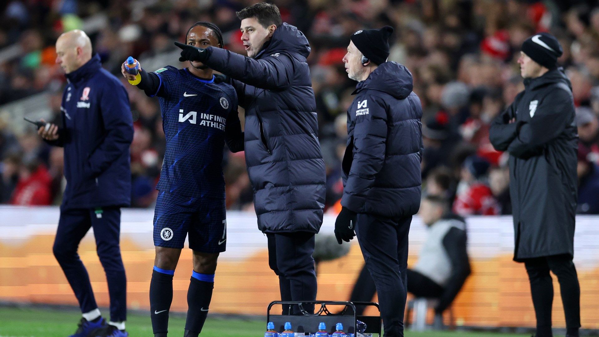 Mauricio Pochettino Raheem Sterling Chelsea vs Middlesbrough 2023-24