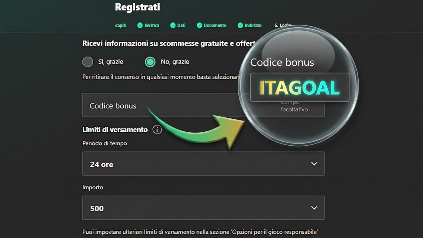 codice bonus bet365