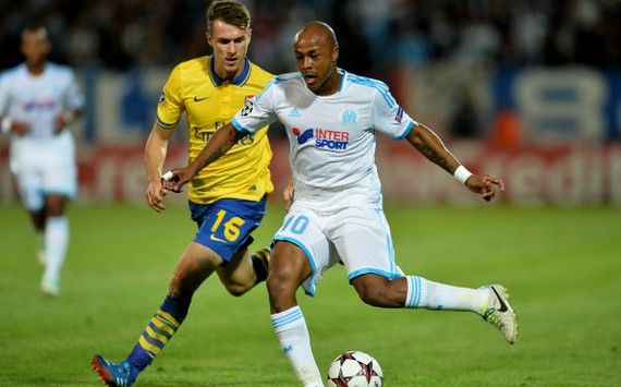 ANDRE AYEW AARON RAMSEY MARSEILLE ARSENAL UCL 09182013