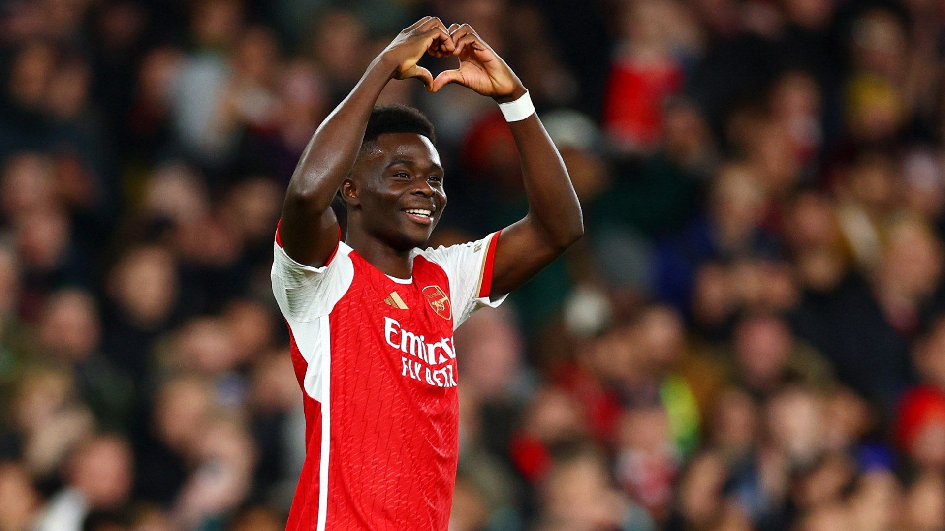 Bukayo Saka heart Arsenal Sevilla Champions League 2023-24