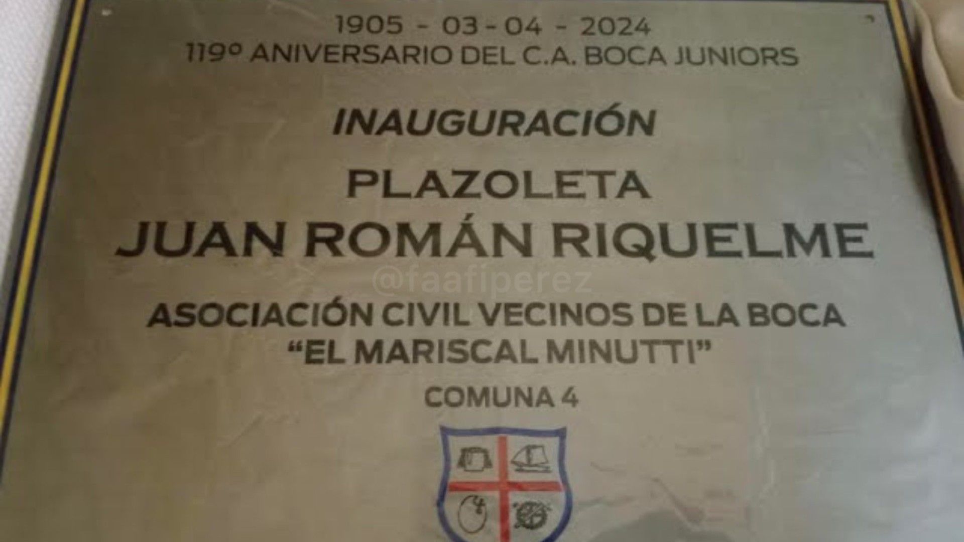 Plaqueta Plazoleta Juan Roman Riquelme