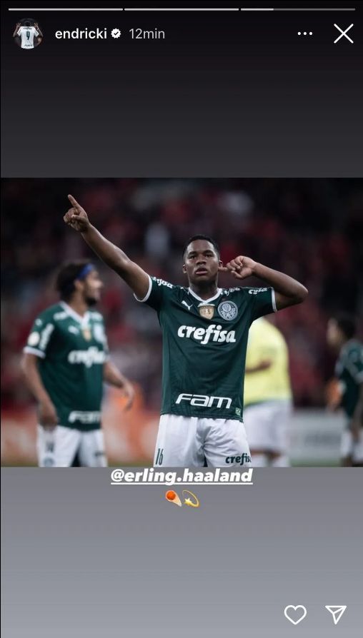 Endrick Haaland celebration IG 2022