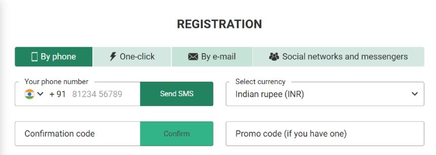 BetWinner IN Register Form