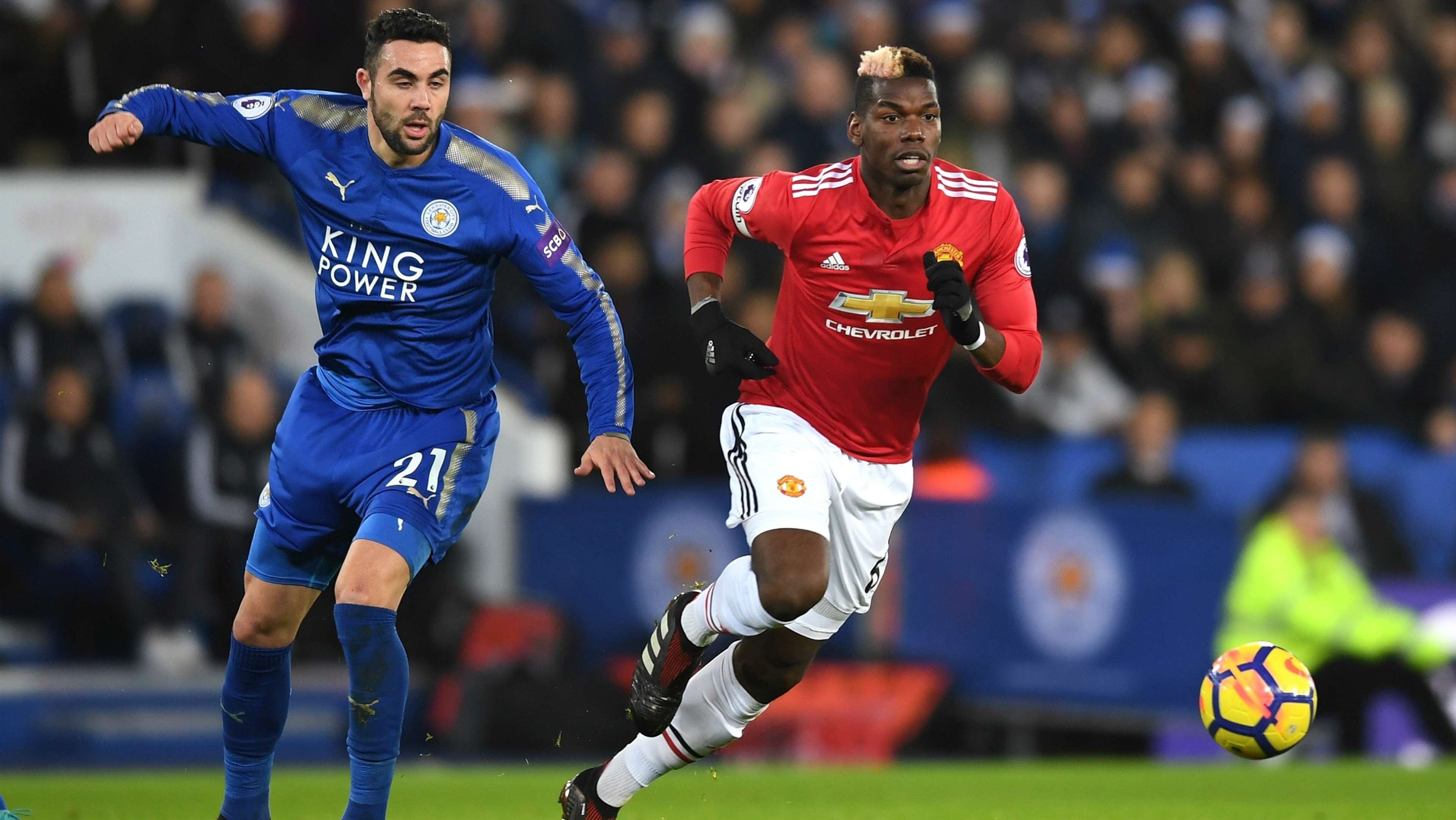 Paul Pogba Vicente Iborra Manchester United Leicester City