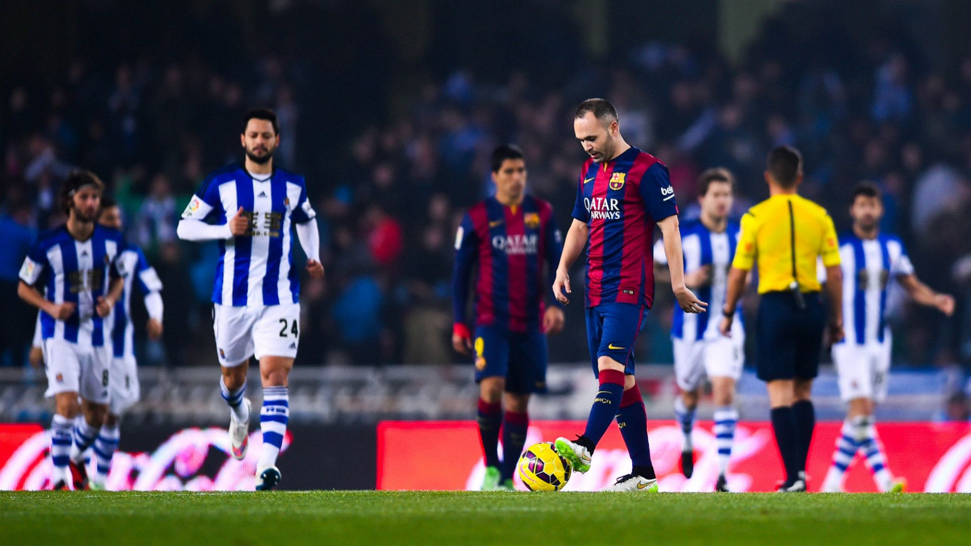 Alberto De la Bella Andres Iniesta Real Sociedad Barcelona La Liga 04012015