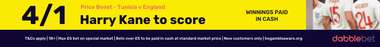 dabblebet Kane England Tunisia offer footer
