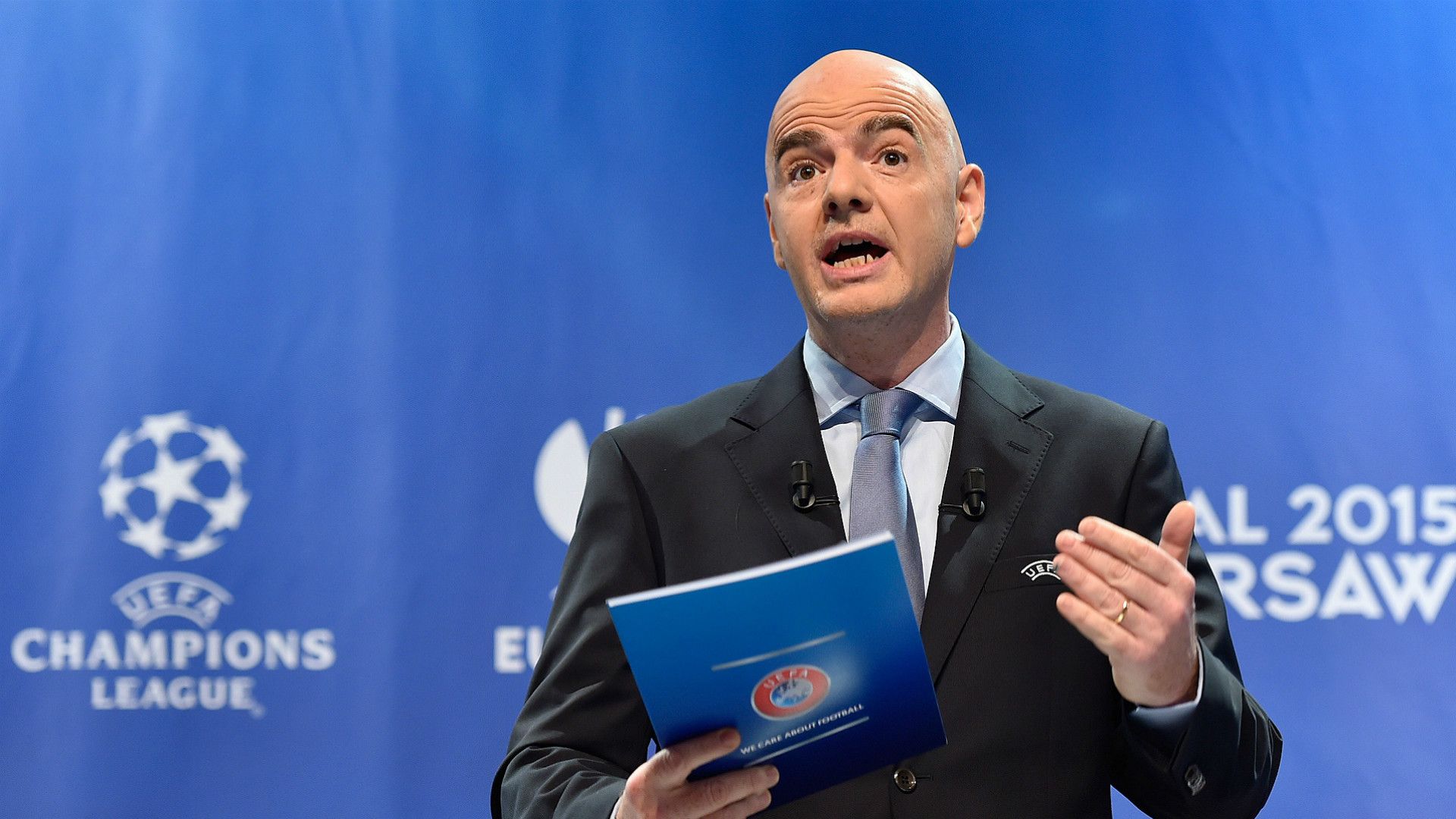 Gianni Infantino UEFA Champions League Draw 04242015