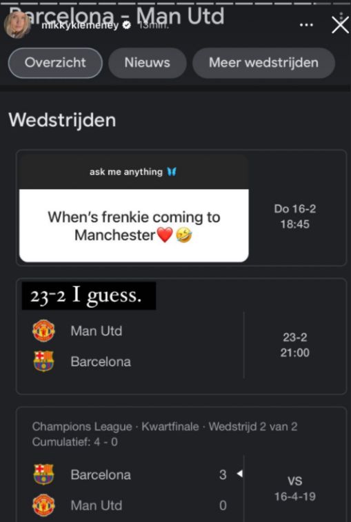 Frenkie de Jong girlfriend Mikky Kiemeney