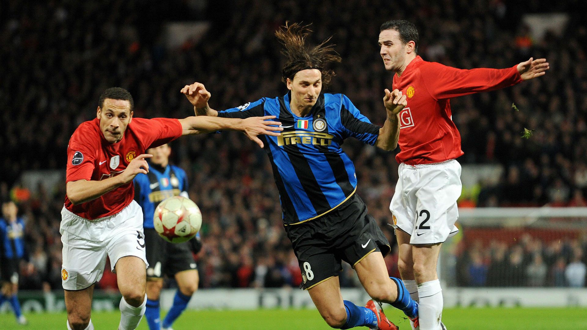 Rio Ferdinand Zlatan Ibrahimovic John O'Shea Manchester United Inter Milano Champions League 11032009