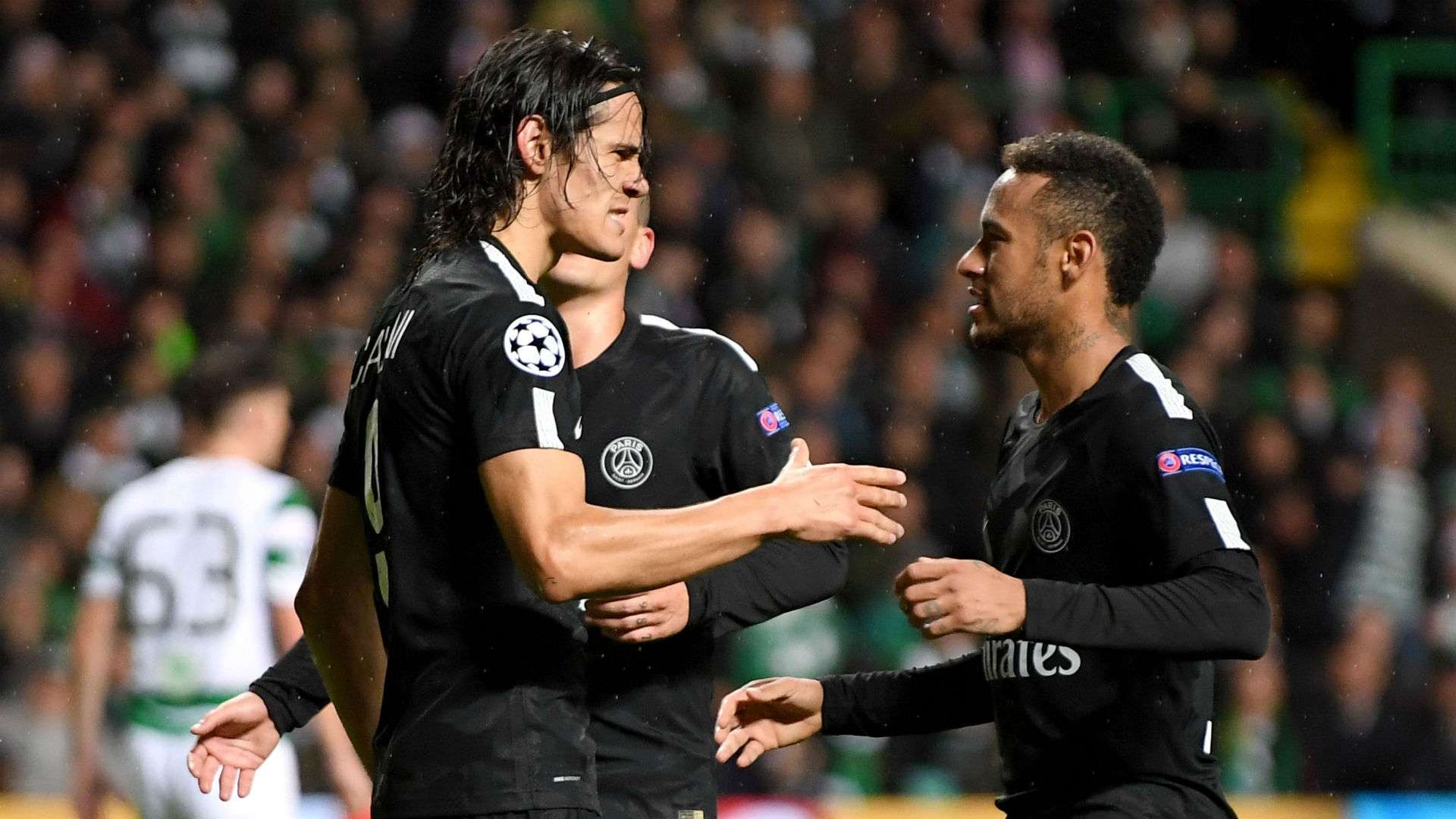 Edinson Cavani Neymar Celtic PSG 12092017