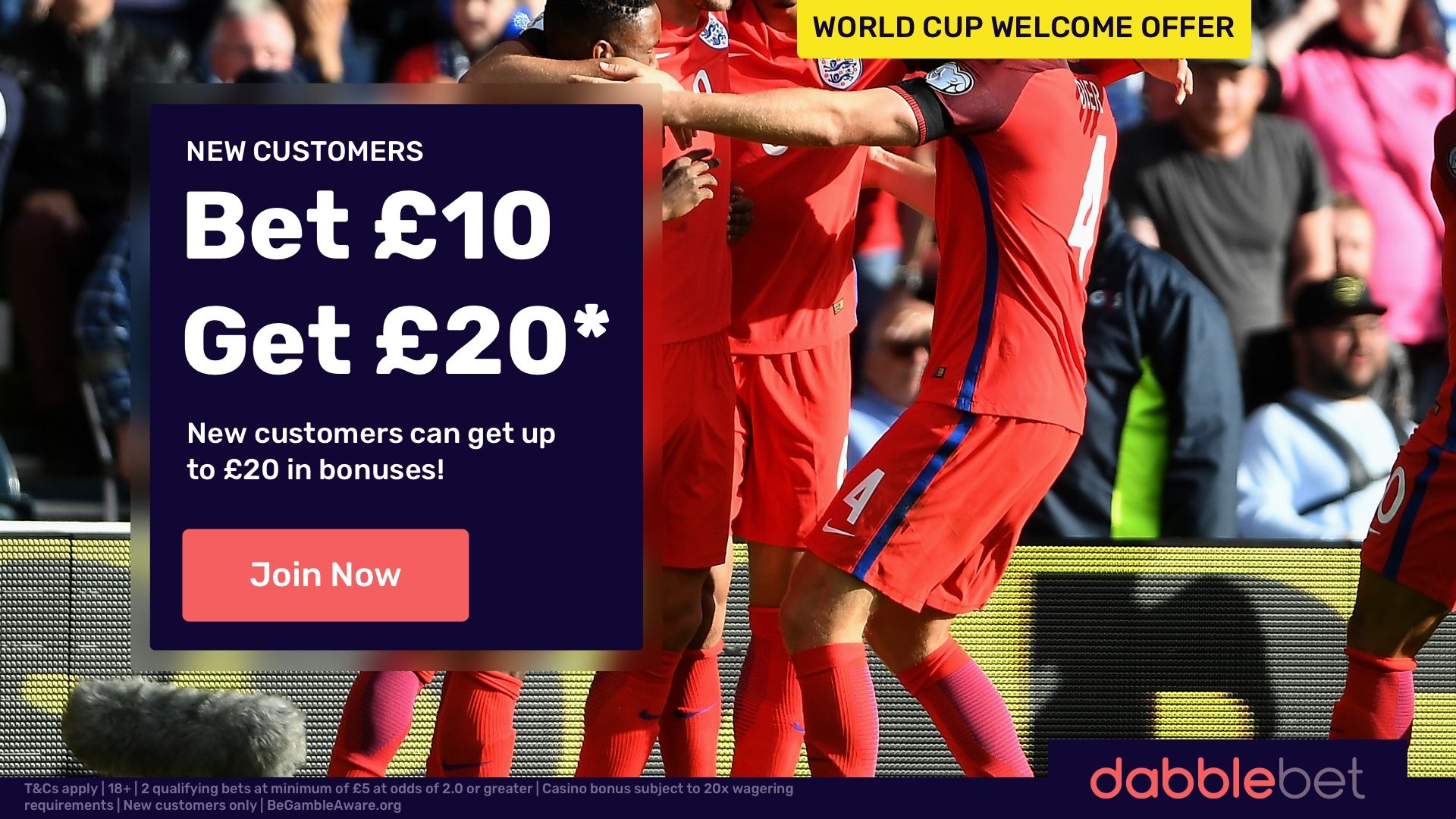 dabblebet get 10 get 20 offer in article