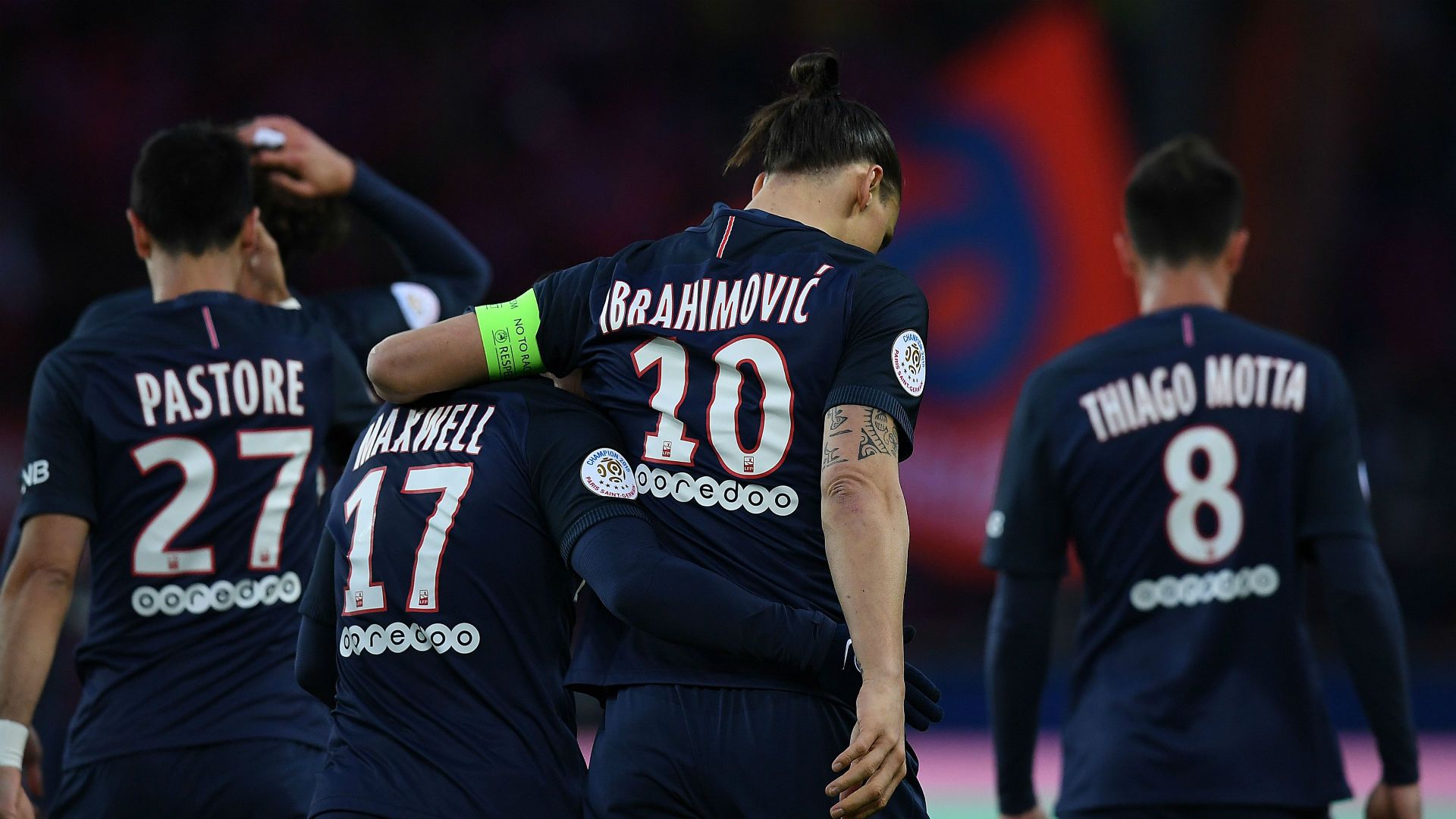 Maxwell Zlatan Ibrahimovic Paris SG Nantes Ligue 1 14052016