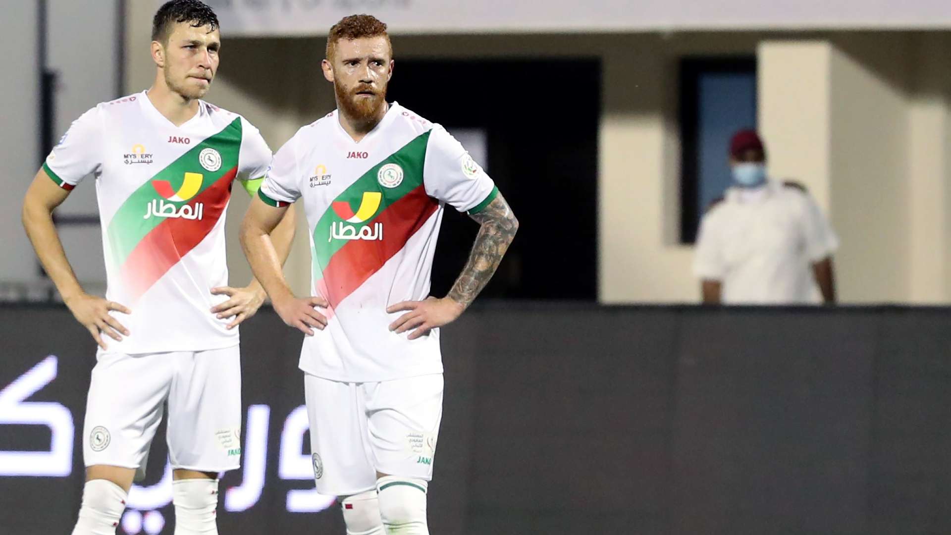 Souza (R) and Filip Kiss (L) Al Ettifaq Al Wehda SPL 01 January 2021