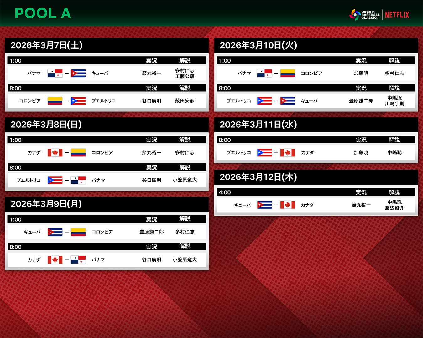 wbc 2026 GA commentary analyst 