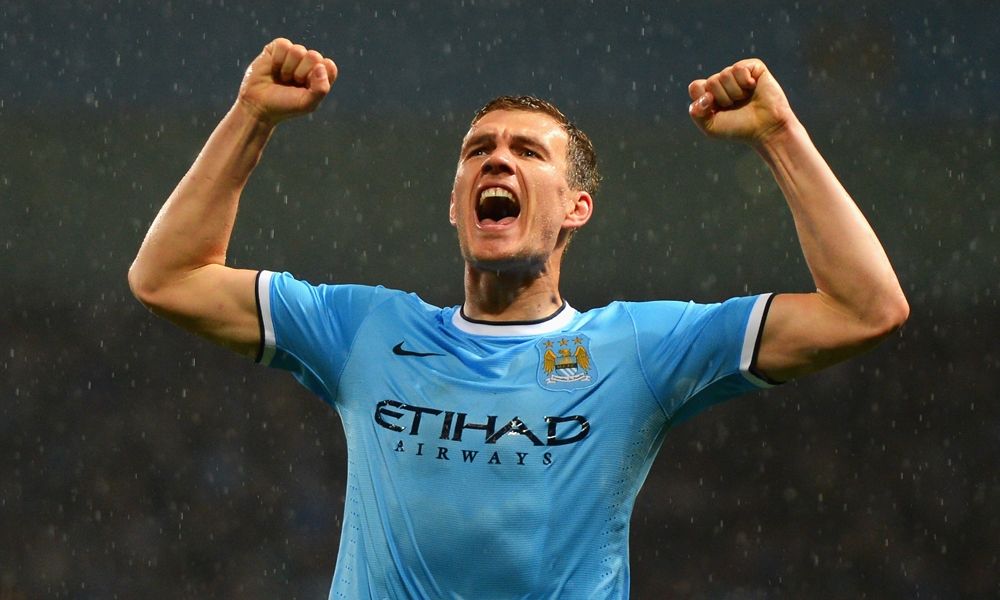Edin Dzeko Manchester City Aston Villa English Premier League 05072014