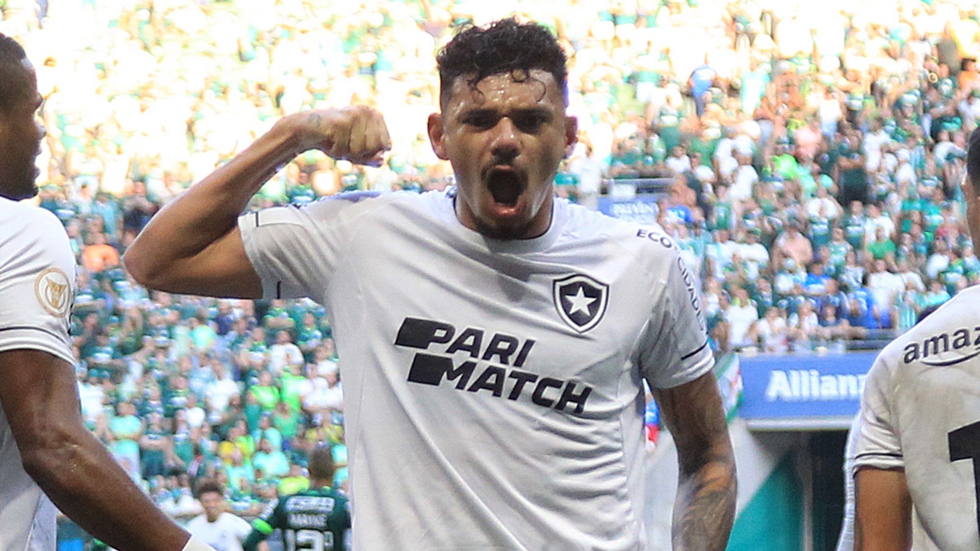 Tiquinho Soares, do Botafogo, comemora gol sobre o Palmeiras no Brasileirão de 2023
