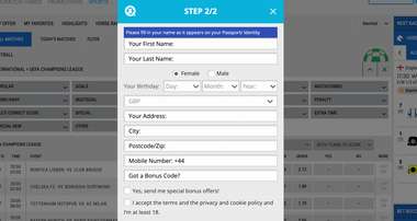 Mr Play Sign Up screen