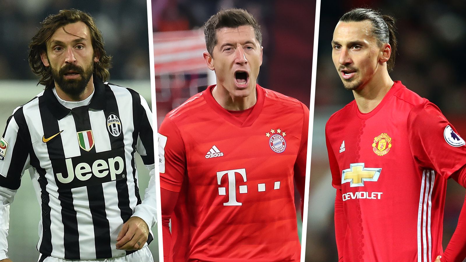 Best free transfers Pirlo Lewandowski Ibrahimovic