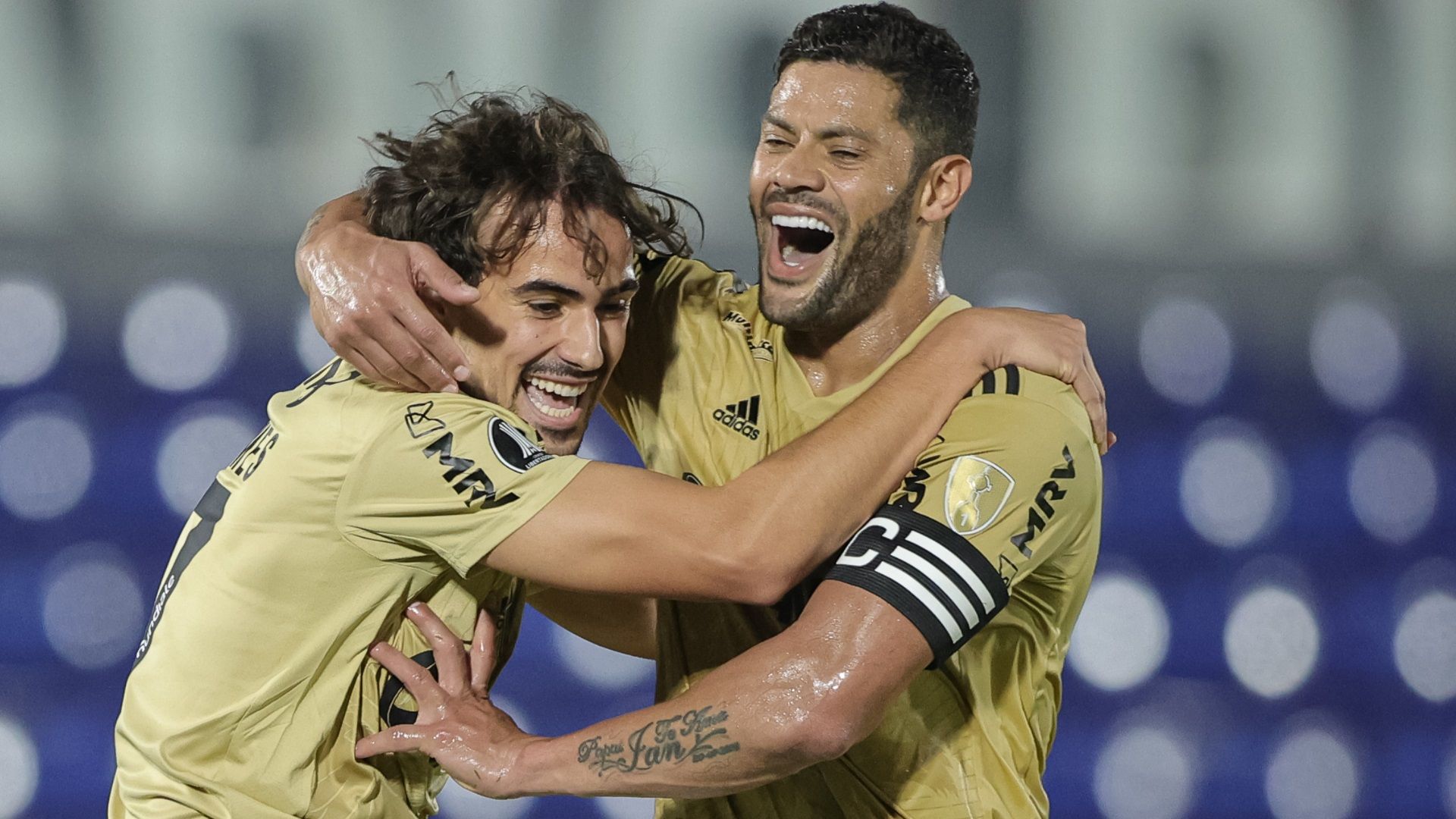 Hulk comemora gol do Atlético-MG na Libertadores 2023