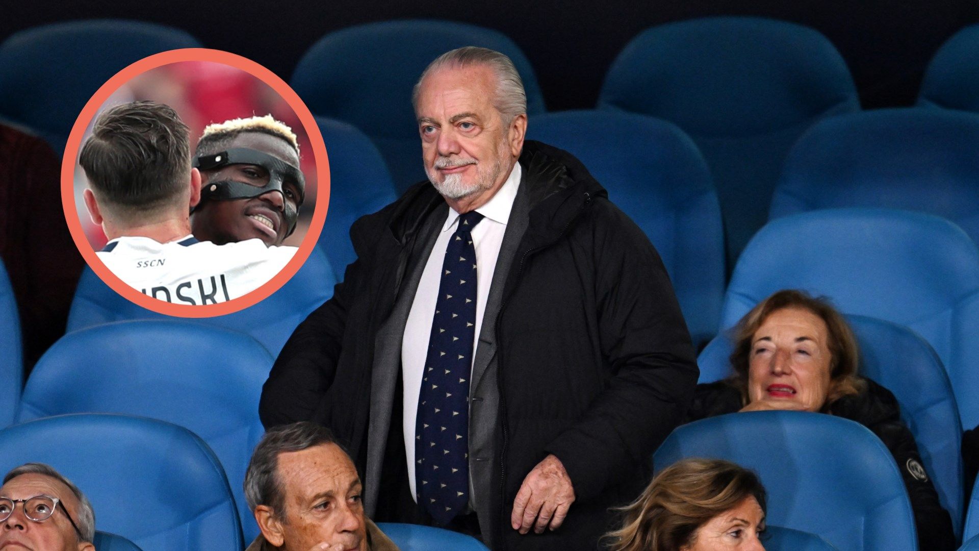 De Laurentiis Zielinski Osimhen Napoli